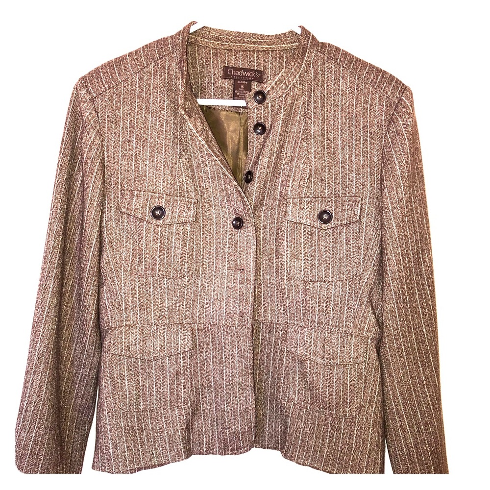 Brown pinstripe blazer